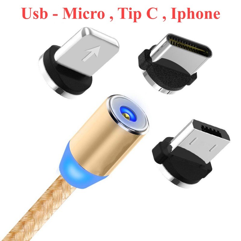 Crush butterfly engine Cablu Magnetic 3 in 1/iPhone, Micro Usb, Tip C