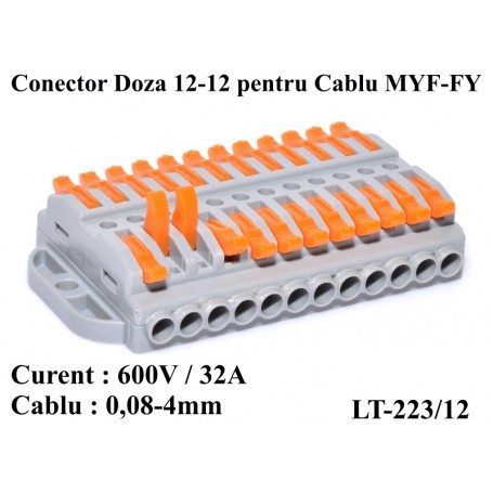 booklet cool Milky white Conector Doza 12-12 pentru Cablu, LT-223/12